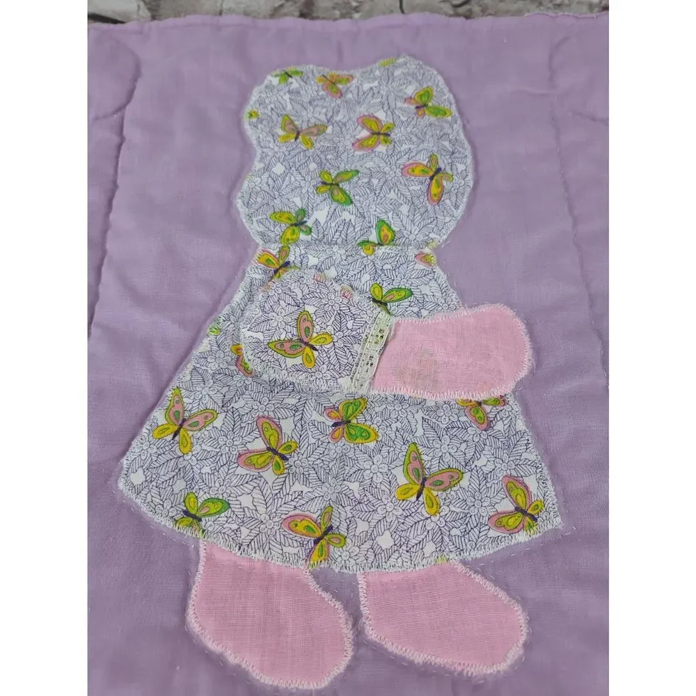 Vintage Cutter Quilt Piece 12” x 12” Sunbonnet Sue & Overall Sam Butterfly Dress